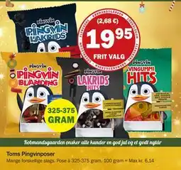 Købmandsgården Toms Pingvinposer, DKK 19.95 tilbud