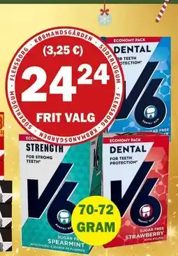 Købmandsgården V6 Tyggegummi, DKK 24.24 tilbud