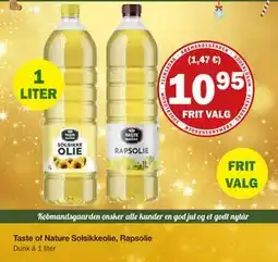 Købmandsgården Taste of Nature Solsikkeolie, Rapsolie, DKK 10.95 tilbud