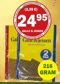 Købmandsgården Galle & Jessen pålægchokolade, DKK 24.95 tilbud