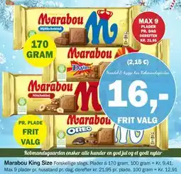 Købmandsgården Marabou King Size, DKK 16 tilbud