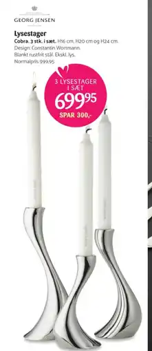 Kop & Kande GEORG JENSEN Lysestager tilbud