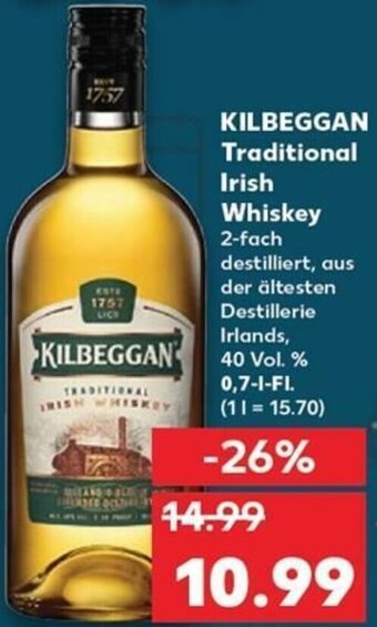 Kaufland DE Kilbeggan Traditional Irish Whiskey tilbud
