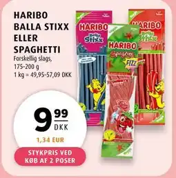 Scandinavian Park HARIBO BALLA STIXX ELLER SPAGHETTI, DKK 9.99 tilbud