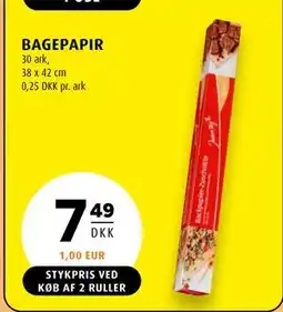 Scandinavian Park BAGEPAPIR, DKK 7.49 tilbud