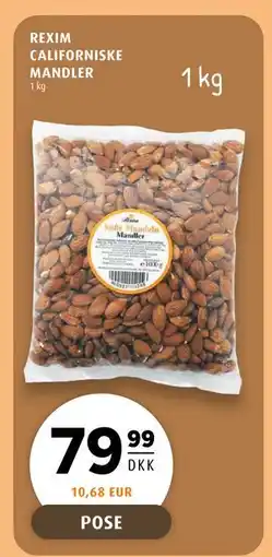 Scandinavian Park REXIM CALIFORNISKE MANDLER, DKK 79.99 tilbud