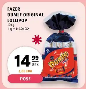 Scandinavian Park FAZER DUMLE ORIGINAL LOLLIPOP, DKK 14.99 tilbud