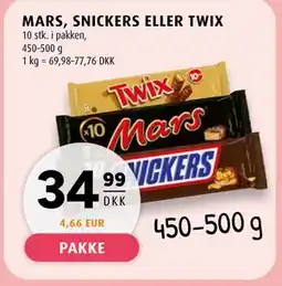 Scandinavian Park MARS, SNICKERS ELLER TWIX, DKK 34.99 tilbud