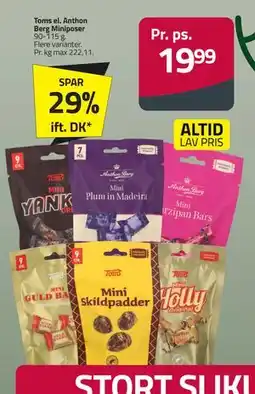 Fleggaard Toms el. Anthon Berg Miniposer, DKK 19.99 tilbud