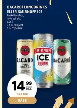 Scandinavian Park BACARDÍ LONGDRINKS ELLER SMIRNOFF ICE, DKK 14.99 tilbud