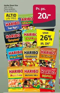 Fleggaard Haribo Share Size, DKK 20 tilbud