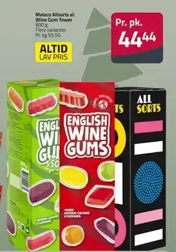 Fleggaard Malaco Allsorts el. Wine Gum Tower, DKK 44.44 tilbud