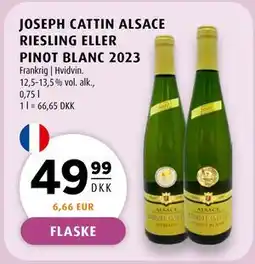 Scandinavian Park JOSEPH CATTIN ALSACE RIESLING ELLER PINOT BLANC 2023, DKK 49.99 tilbud