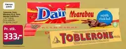 Fleggaard Toblerone, Daim, Marabou XL el. Toms Kæmpe Guld Barre, DKK 333 tilbud
