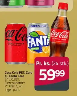 Fleggaard Coca Cola PET, Zero el. Fanta Zero, DKK 59.99 tilbud