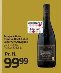 Fleggaard Tarapaca Gran Reserva Black Label Cabernet Sauvignon, DKK 99.99 tilbud