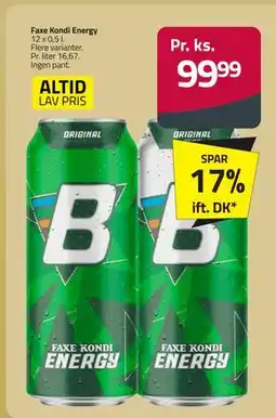 Fleggaard Faxe Kondi Energy, DKK 99.99 tilbud