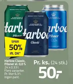 Fleggaard Harboe Classic, Pilsner el. 0,0 %, DKK 50 tilbud