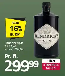 Fleggaard Hendrick’s Gin, DKK 299.99 tilbud