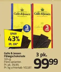 Fleggaard Galle & Jessen Pålægschokolade, DKK 99.99 tilbud