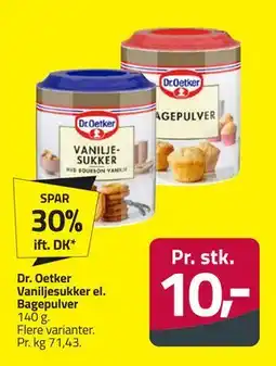 Fleggaard Dr. Oetker Vaniljesukker el. Bagepulver, DKK 10 tilbud