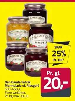 Fleggaard Den Gamle Fabrik Marmelade el. Ribsgelé, DKK 20 tilbud