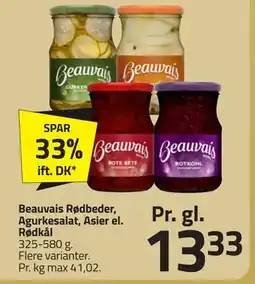 Fleggaard Beauvais Rødbeder, Agurkesalat, Asier el. Rødkål, DKK 13.33 tilbud