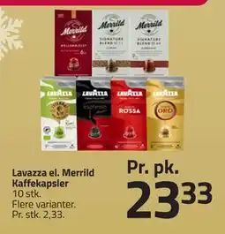 Fleggaard Lavazza el. Merrild Kaffekapsler, DKK 23.33 tilbud