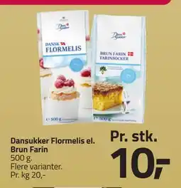 Fleggaard Dansukker Flormelis el. Brun Farin, DKK 10 tilbud