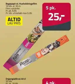 Fleggaard Bagepapir el. Husholdningsfilm, DKK 25 tilbud