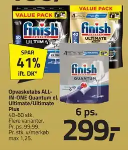 Fleggaard Opvasketabs ALL-IN-ONE Quantum el. Ultimate/Ultimate Plus, DKK 299 tilbud