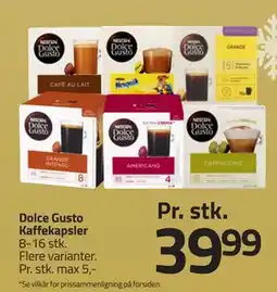 Fleggaard Dolce Gusto Kaffekapsler, DKK 39.99 tilbud
