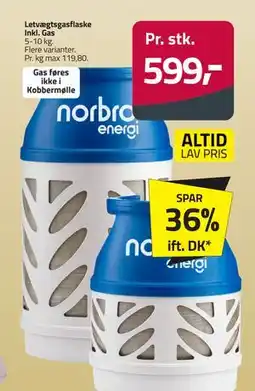 Fleggaard Letvægtsgasflaske Inkl. Gas, DKK 599 tilbud