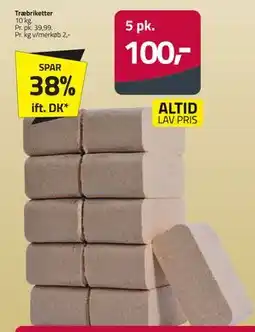 Fleggaard Træbriketter, DKK 100 tilbud