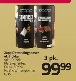 Fleggaard Zapp Optændingsposer el. Blokke, DKK 99.99 tilbud
