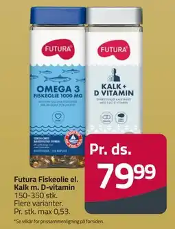 Fleggaard Futura Fiskeolie el. Kalk m. D-vitamin, DKK 79.99 tilbud