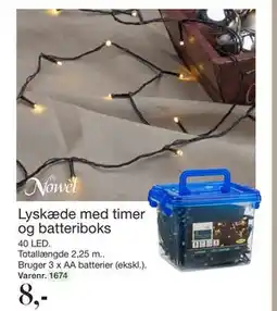 Harald Nyborg Lyskæde med timer og batteriboks, DKK 8 tilbud
