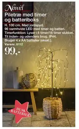 Harald Nyborg Piletræ med timer og batteriboks, DKK 99 tilbud