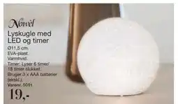 Harald Nyborg Lyskugle med LED og timer, DKK 19 tilbud