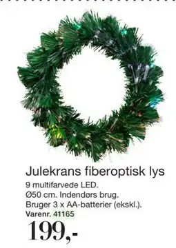 Harald Nyborg Julekrans fiberoptisk lys, DKK 199 tilbud