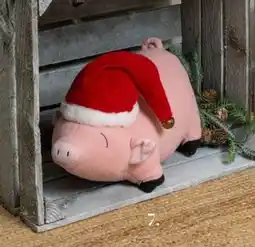 Harald Nyborg Blød plysgris med bjælde i nissehuen. 38 cm., DKK 99 tilbud