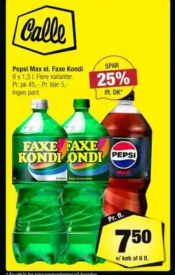 Calle Pepsi Max el. Faxe Kondi, DKK 7.5 tilbud
