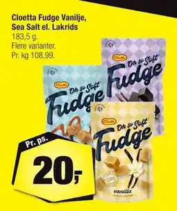Calle Cloetta Fudge Vanilje, Sea Salt el. Lakrids, DKK 20 tilbud