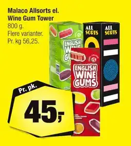Calle Malaco Allsorts el. Wine Gum Tower, DKK 45 tilbud