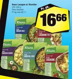 Calle Knorr Lasagne el. Risretter, DKK 16.66 tilbud