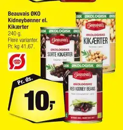 Calle Beauvais ØKO Kidneybønner el. Kikærter, DKK 10 tilbud