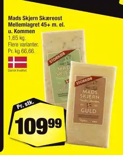 Calle Mads Skjern Skæreost Mellemlagret 45+ m. el. u. Kommen, DKK 109.99 tilbud