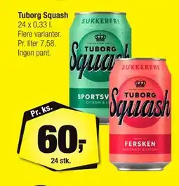 Calle Tuborg Squash, DKK 60 tilbud