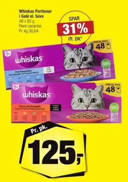 Calle Whiskas Portioner i Gelé el. Sovs, DKK 125 tilbud