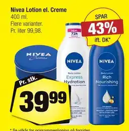 Calle Nivea Lotion el. Creme, DKK 39.99 tilbud